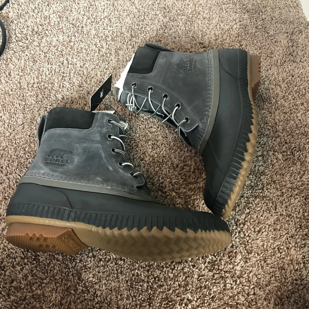 Sorel Gray and Brown Waterproof Lace-Up Men's Rain & Snow Boot